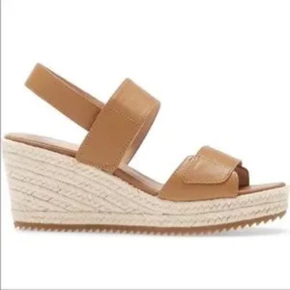eileen fisher | winnie espadrille wedge sandal - chestnut leather